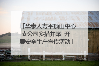 华泰人寿平顶山中心支公司多措并举  开展安全生产宣传活动
