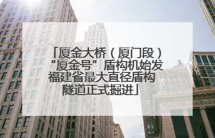 厦金大桥（厦门段）“厦金号”盾构机始发 福建省最大直径盾构隧道正式掘进