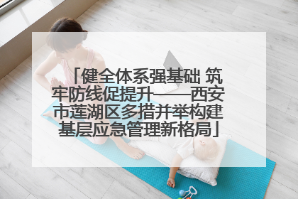 健全体系强基础 筑牢防线促提升——西安市莲湖区多措并举构建基层应急管理新格局