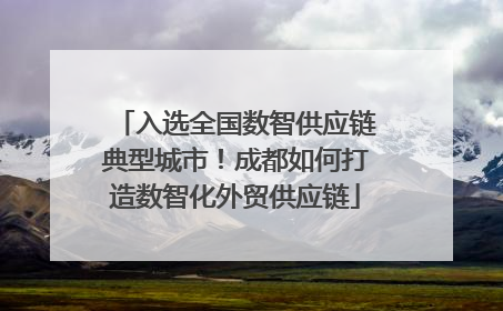 入选全国数智供应链典型城市！成都如何打造数智化外贸供应链