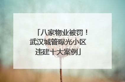 八家物业被罚！武汉城管曝光小区违建十大案例