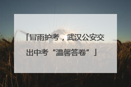 冒雨护考，武汉公安交出中考“温馨答卷”