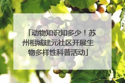 动物知识知多少！苏州相城建元社区开展生物多样性科普活动