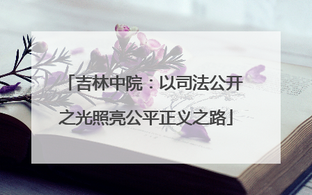 吉林中院：以司法公开之光照亮公平正义之路