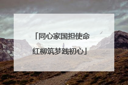 同心家国担使命 红柳筑梦践初心