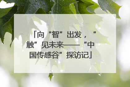 向“智”出发，“触”见未来——“中国传感谷”探访记