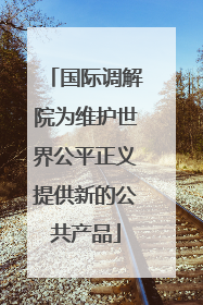 国际调解院为维护世界公平正义提供新的公共产品
