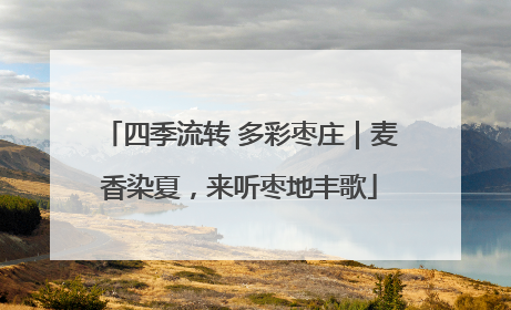 四季流转 多彩枣庄｜麦香染夏，来听枣地丰歌