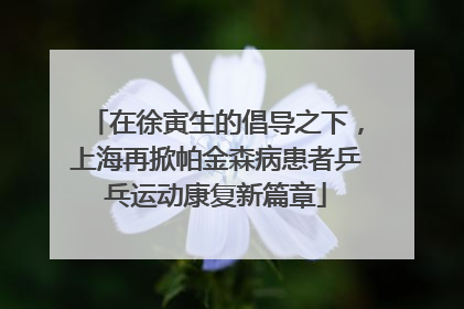 在徐寅生的倡导之下，上海再掀帕金森病患者乒乓运动康复新篇章