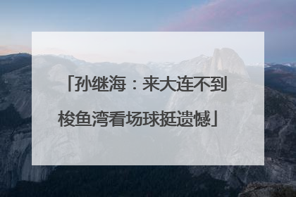 孙继海：来大连不到梭鱼湾看场球挺遗憾