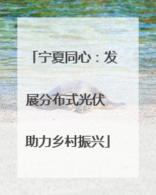 宁夏同心：发展分布式光伏 助力乡村振兴