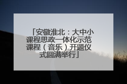 安徽淮北：大中小课程思政一体化示范课程（音乐）开题仪式圆满举行