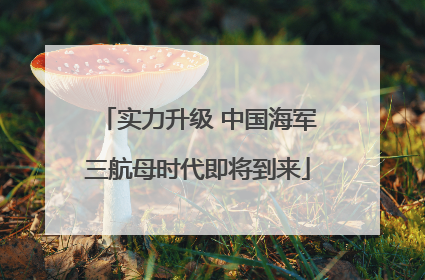 实力升级 中国海军三航母时代即将到来