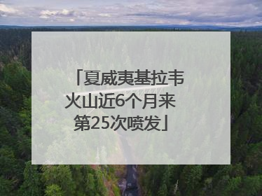 夏威夷基拉韦火山近6个月来第25次喷发