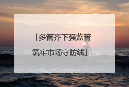 多管齐下强监管 筑牢市场守防线
