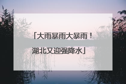 大雨暴雨大暴雨！湖北又迎强降水