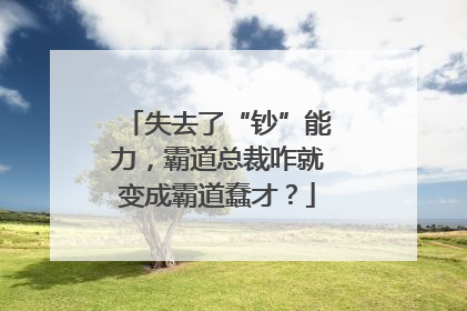 失去了“钞”能力，霸道总裁咋就变成霸道蠢才？