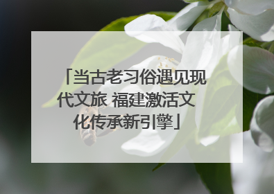 当古老习俗遇见现代文旅 福建激活文化传承新引擎