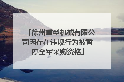 徐州重型机械有限公司因存在违规行为被暂停全军采购资格