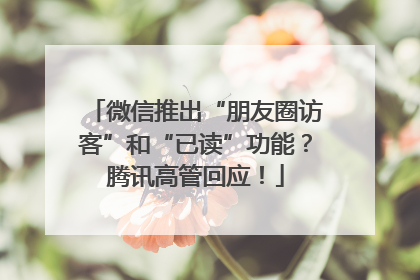 微信推出“朋友圈访客”和“已读”功能？腾讯高管回应！