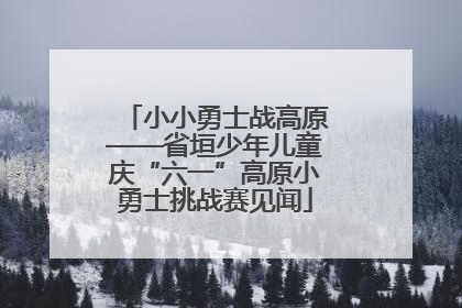 小小勇士战高原——省垣少年儿童庆“六一”高原小勇士挑战赛见闻