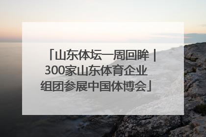 山东体坛一周回眸｜300家山东体育企业组团参展中国体博会