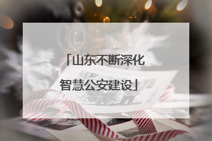 山东不断深化智慧公安建设