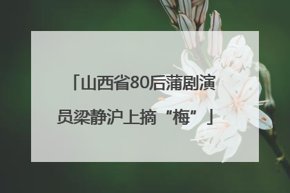 山西省80后蒲剧演员梁静沪上摘“梅”