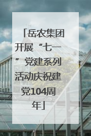 岳农集团开展“七一”党建系列活动庆祝建党104周年