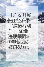 广安开展长江经济带“清废行动” 一企业违规倾倒500吨污泥被罚8万元