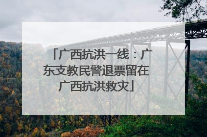 广西抗洪一线：广东支教民警退票留在广西抗洪救灾
