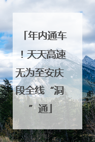 年内通车！天天高速无为至安庆段全线“洞”通