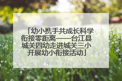 幼小携手共成长科学衔接零距离——台江县城关四幼走进城关三小开展幼小衔接活动