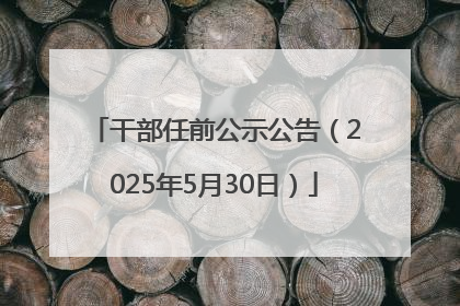 干部任前公示公告（2025年5月30日）