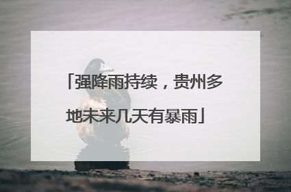 强降雨持续，贵州多地未来几天有暴雨