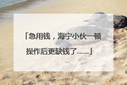 急用钱，海宁小伙一顿操作后更缺钱了……