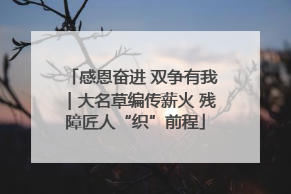 感恩奋进 双争有我｜大名草编传薪火 残障匠人“织”前程