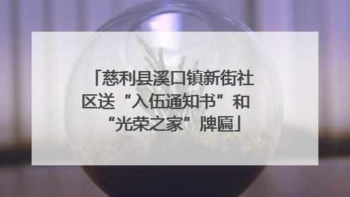慈利县溪口镇新街社区送“入伍通知书”和“光荣之家”牌匾