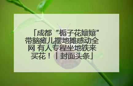 成都“栀子花孃孃”带脑瘫儿摆地摊感动全网 有人专程坐地铁来买花！丨封面头条