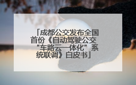 成都公交发布全国首份《自动驾驶公交“车路云一体化”系统联调》白皮书