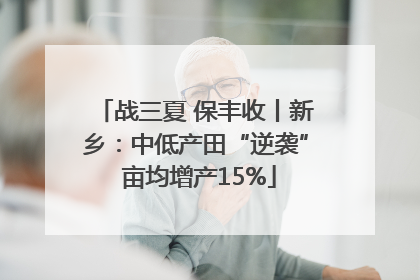 战三夏 保丰收丨新乡：中低产田“逆袭” 亩均增产15%