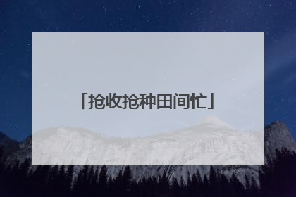 抢收抢种田间忙