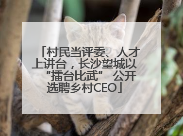 村民当评委、人才上讲台，长沙望城以“擂台比武” 公开选聘乡村CEO