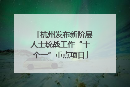 杭州发布新阶层人士统战工作“十个一”重点项目
