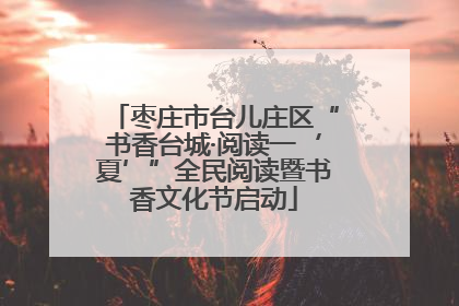枣庄市台儿庄区“书香台城·阅读一‘夏’”全民阅读暨书香文化节启动