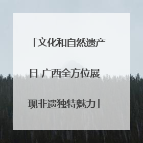 文化和自然遗产日 广西全方位展现非遗独特魅力