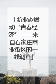 新业态燃动“青春经济”——来自石家庄商业街区的一线调查
