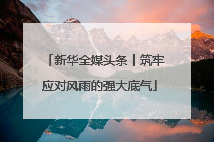 新华全媒头条丨筑牢应对风雨的强大底气