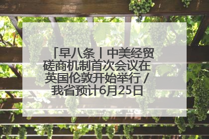 早八条丨中美经贸磋商机制首次会议在英国伦敦开始举行／我省预计6月25日公布高考成绩与录取最低控制分数线