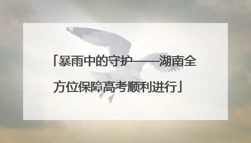 暴雨中的守护——湖南全方位保障高考顺利进行